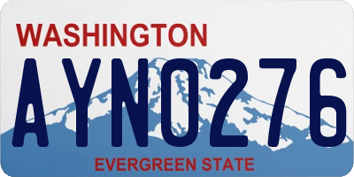 WA license plate AYN0276