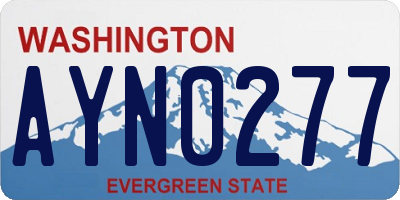 WA license plate AYN0277