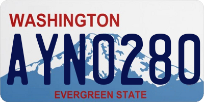 WA license plate AYN0280