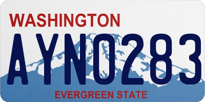 WA license plate AYN0283