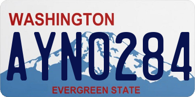 WA license plate AYN0284