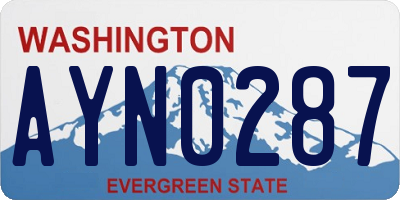 WA license plate AYN0287