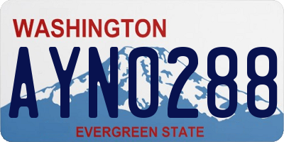 WA license plate AYN0288