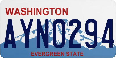 WA license plate AYN0294