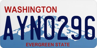 WA license plate AYN0296