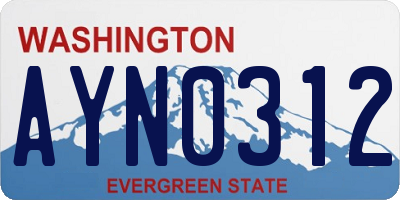 WA license plate AYN0312