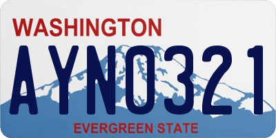 WA license plate AYN0321