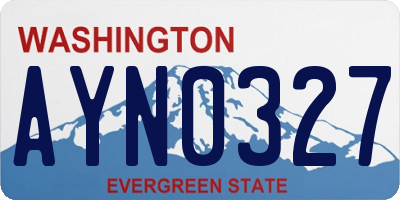 WA license plate AYN0327