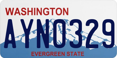 WA license plate AYN0329