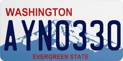 WA license plate AYN0330