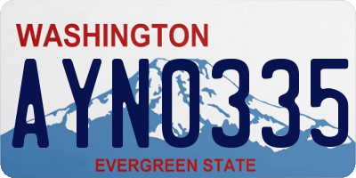 WA license plate AYN0335