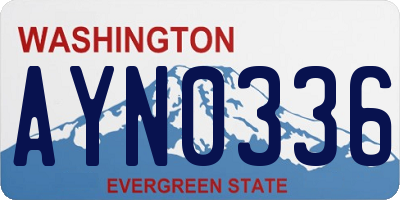 WA license plate AYN0336