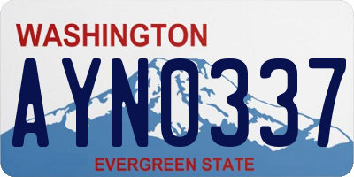 WA license plate AYN0337