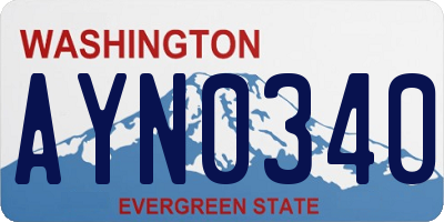 WA license plate AYN0340