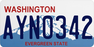 WA license plate AYN0342