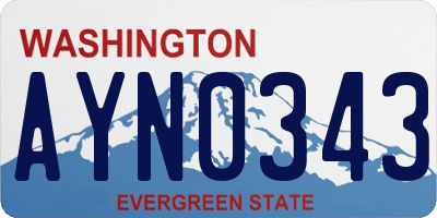 WA license plate AYN0343