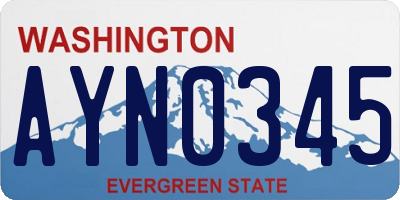 WA license plate AYN0345