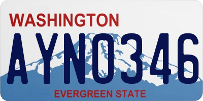 WA license plate AYN0346