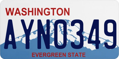 WA license plate AYN0349