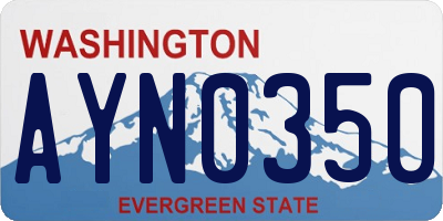 WA license plate AYN0350