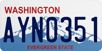 WA license plate AYN0351