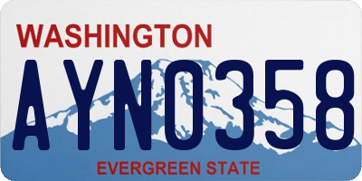 WA license plate AYN0358