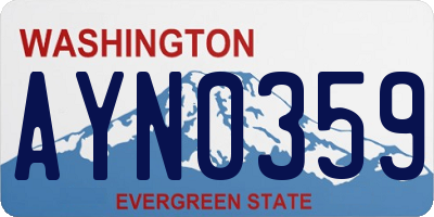 WA license plate AYN0359
