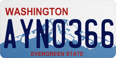 WA license plate AYN0366