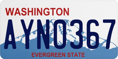 WA license plate AYN0367