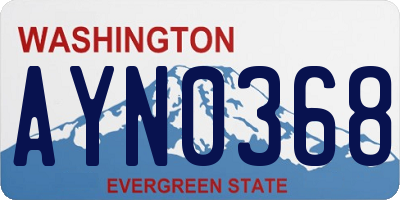 WA license plate AYN0368