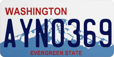 WA license plate AYN0369