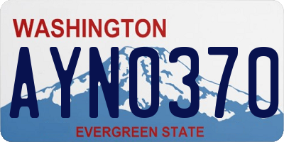 WA license plate AYN0370