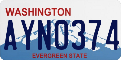 WA license plate AYN0374