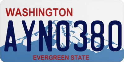 WA license plate AYN0380