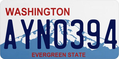 WA license plate AYN0394