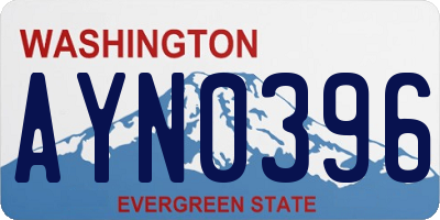 WA license plate AYN0396