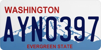 WA license plate AYN0397