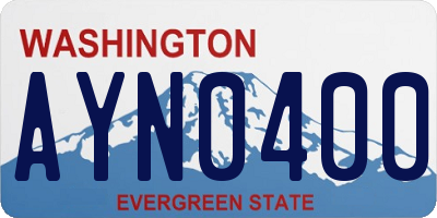 WA license plate AYN0400