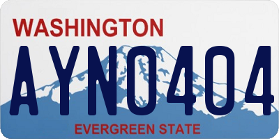 WA license plate AYN0404
