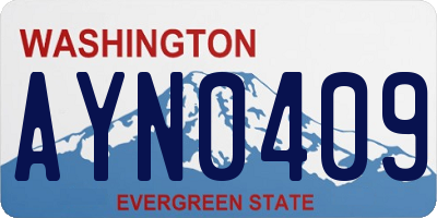 WA license plate AYN0409