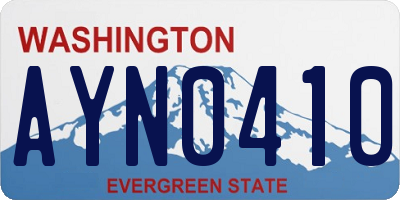 WA license plate AYN0410