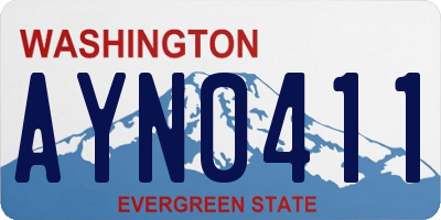 WA license plate AYN0411