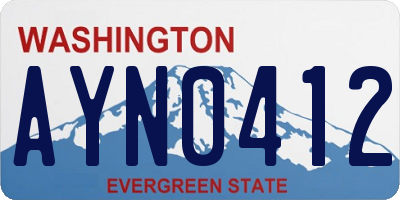 WA license plate AYN0412