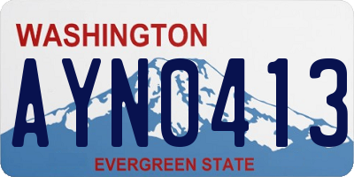 WA license plate AYN0413