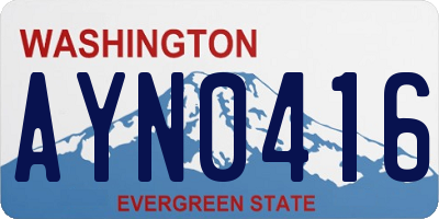 WA license plate AYN0416