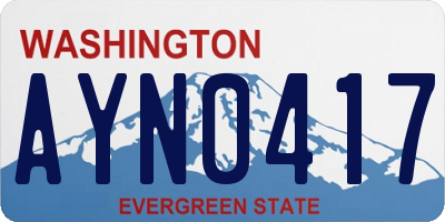 WA license plate AYN0417