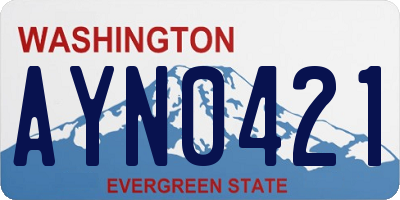 WA license plate AYN0421