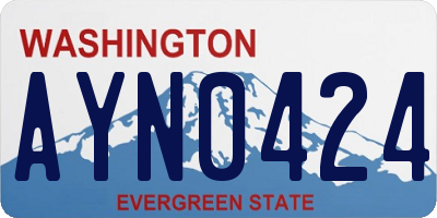 WA license plate AYN0424