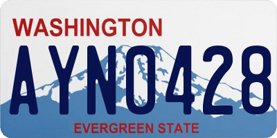 WA license plate AYN0428