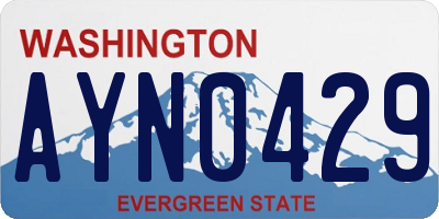 WA license plate AYN0429